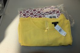 One as new Ann Taylor Dotted Ruched Lemon custard sleeve top size L. One as new Ann Taylor Button