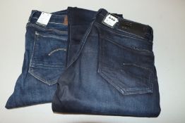 One women's as new G Raw 3D mid skinny jeans (Colour: dark aged. Size 30/32). One as new G Raw