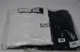 Two as new Emporio Armani EA7 t-shirts, one black and one white (Both M).