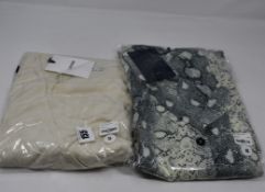 One as new Stelen Mette printed dress size S. One as new Farrow Juliette wrap dress size S.