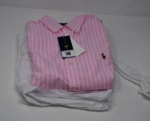 One as new Ralph Lauren pink Oxford shirt, size L.