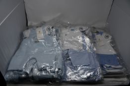 Six baby Mintini shorts and t-shirts blue matching sets (6 x 3mths) and six baby Mintini blue