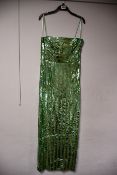 One women's as new Galvan London Green Stargaze Bandeau Dress size 42 (120SEDR002404JD).