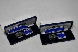 Nine The Royal Mint police long service and good conduct medals in cases.