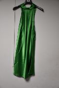 One as new Galvan London Satin Mini Sienna dress size 38 (Jungle green. 120SGCD100404JG).
