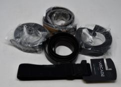 One as new Birkenstock Ohio grey belt size 80. One pre-owned Azzaro black belt size 110 (277