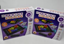 Six boxed as new The Genius Square board games by The Happy Puzzle Company.