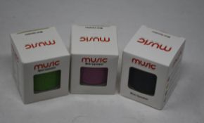 Twenty boxed as new Music Mini Speakers in various designs.