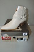 One pair of lady's boxed as new Dingo (DI 111) Keepsake ankle western style boots in off-white (9.