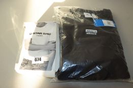 One as new G Raw Basic Round Neck black t-Shirt size S (pack of two). One as new Adidas black