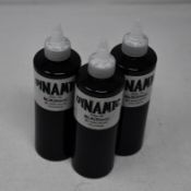 Fifty bottles of as new Dynamic black tattoo inks (240ml).
