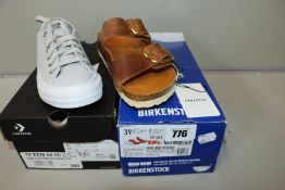 One as new Birkenstock Arizona Big Buckle Tan Leather Two Bar Mules size UK 5.5. One as new Converse
