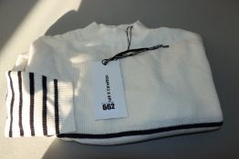 One as new Kooples Women's Merino striped Wool Sweater With Piercing size 1.