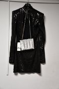 One as new David Koma Open-back high-neck sequin mini dress size 12. One as new Zara silver