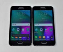 Two pre-owned Samsung Galaxy A3 SM-A300FU 16GB in Black (FRP clear, both with cosmetic damage) (Sold