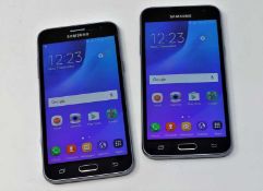 Two pre-owned Samsung Galaxy J3 2016 8GB in Black (FRP Clear).
