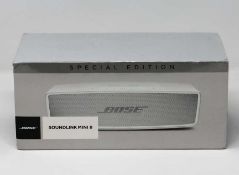 A boxed as new Bose SoundLink Mini II Special Edition Bluetooth Speaker in Luxe Silver (Box