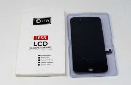 Five boxed as new Core ESR LCD Screen Assembly for iPhone 8 Plus in Black (boxes opened).