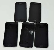 Five pre-owned Samsung Galaxy A5 2017 SM-A520F 32GB in Black (All FRP clear. with damaged screen