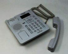 A boxed as new Panasonic KX-HDV130X SIP Phone in White (Box opened, damaged box).