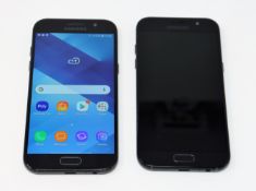 Two pre-owned Samsung Galaxy A5 2017 SM-A520F 32GB in Black (Both FRP clear, one with with scratched