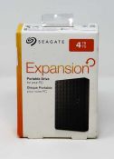 A boxed as-new Seagate Expansion Portable Hard Drive, 4TB, STEA4000400, box sealed.