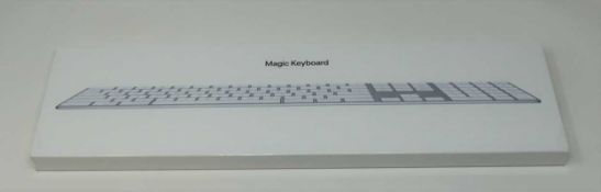 A boxed as-new Apple Magic Keyboard MQ052B/A A1843 with Numeric Keyboard. Packaging sealed.