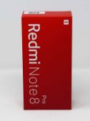 A boxed as new Redmi Note 8 Pro M1906G7E 64GB in Ice Emerald (Box opened, requires UK plug