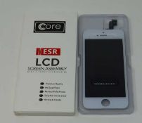 Ten boxed as new Core ESR LCD Screen Assembly for iPhone 5S White (box opened).