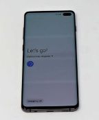 A pre-owned Samsung Galaxy S10 Plus SM-G975F/DS in Prism Black (FRP locked. Some cosmetic marks to
