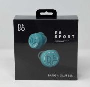 A boxed as new pair of Bang & Olufsen Beoplay E8 Sport True Wireless Sports Earphones in Oxygen Blue