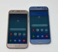 Two pre-owned Samsung Galaxy J3 2017 SM-J330FN 16GB in Blue Silver and Gold (FRP clear) (Both with