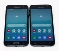 Two pre-owned Samsung Galaxy J3 2017 SM-J330FN 16GB in Black (FRP clear) (Both with scratches to