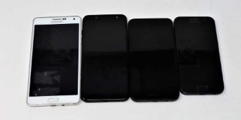 Four pre-owned Samsung smartphones sold for parts only: Samsung SM-A700S Galaxy A7 LTE, Samsung