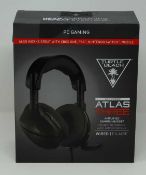 A boxed as new Turtle Beach Atlas Three Amplified Gaming Headset in Black (Box sealed).