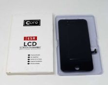 Five boxed as new Core ESR LCD Screen Assembly for iPhone 8 Plus in Black (boxes opened).