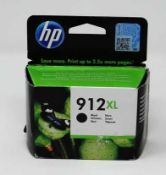 Two as new HP 912XL Original Ink Cartridges 3YL84AE in Black.