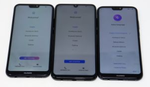 Two pre-owned Huawei P20 Lite ANE-LX1 in Black (both FRP locked. One with damaged back casing,