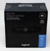 A boxed as new Logitech Brio 4K Stream Edition Webcam (Box sealed).