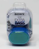 An as new Sony SRS-XB01 Extra Bass Portable Bluetooth Speaker in Blue (Packaging sealed).