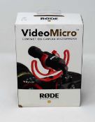 A boxed as-new Rode VideoMicro Compact On-camera Recording Microphone. Box sealed.