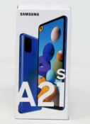 A boxed as new Samsung Galaxy A21s A217F/DS 64GB in Blue (Box sealed) (Checkmend ID: CM16536074-
