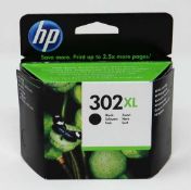 Four boxed as new HP 302XL Black Ink Cartridges (P/N: F6U68AE Expiry Date: May 2022) (Boxes