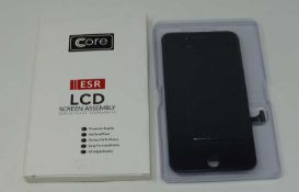 Five boxed as new Core ESR LCD Screen Assembly for iPhone 8 Plus in Black (boxes opened).