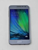 A pre-owned Samsung Galaxy A3 SM-A300FU 16GB in Silver (FRP clear, some cosmetic marks to back
