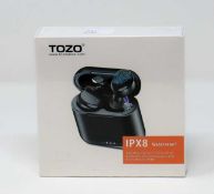 A boxed as new pair of TOZO T6 IPX8 Waterproof True Wireless Earbuds in Black (box sealed).
