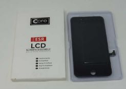 Five boxed as new Core ESR LCD Screen Assembly for iPhone 8 Plus in Black (boxes opened).