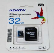 Five as new Adata Premier 32GB microSDHC Cards with adaptors (Model: AUSDH32GUICL10-RA1) (