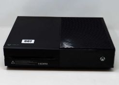 A pre-owned Microsoft Xbox One Console 500GB 1540 in Black. Untested, sold for parts only, no