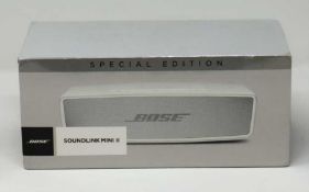 A boxed as new Bose SoundLink Mini II Special Edition Bluetooth Speaker in Luxe Silver (Box
